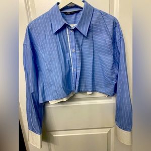 Zara cropped dress shirt